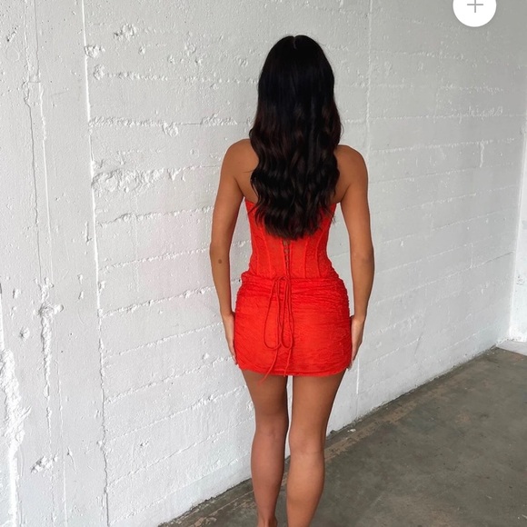 NWT Outcast Letisha Mini Dress Red - Picture 2 of 5